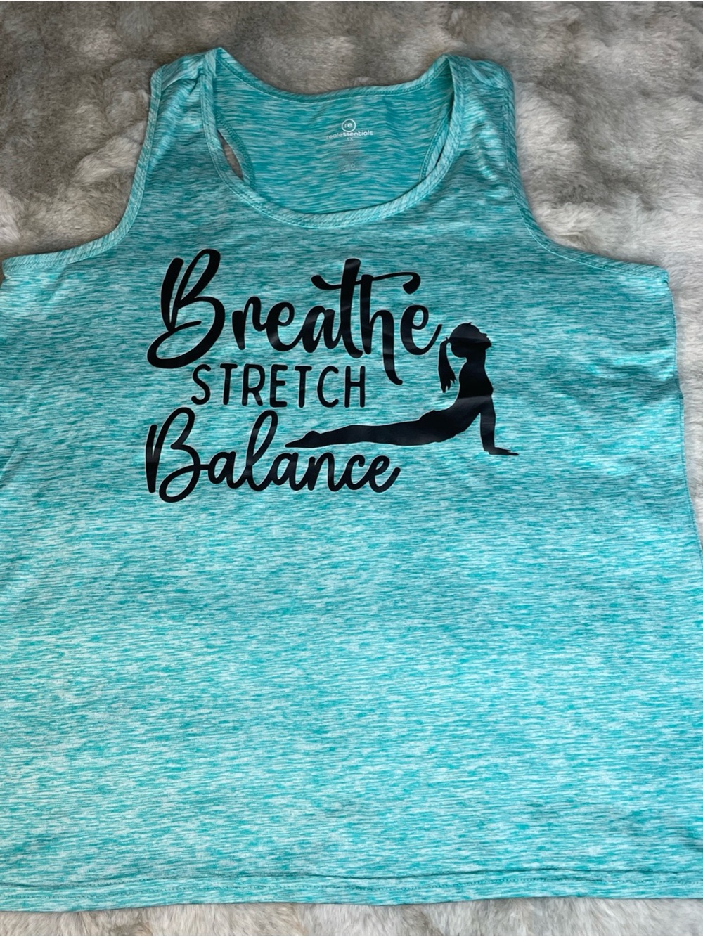 Women's Aqua Heather Racerback Tank Top with 'Breathe Stretch Balance-0226